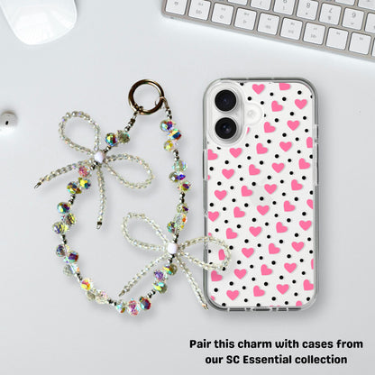 Glam Crystal Double Bow Phone & Bag Fashion Charm