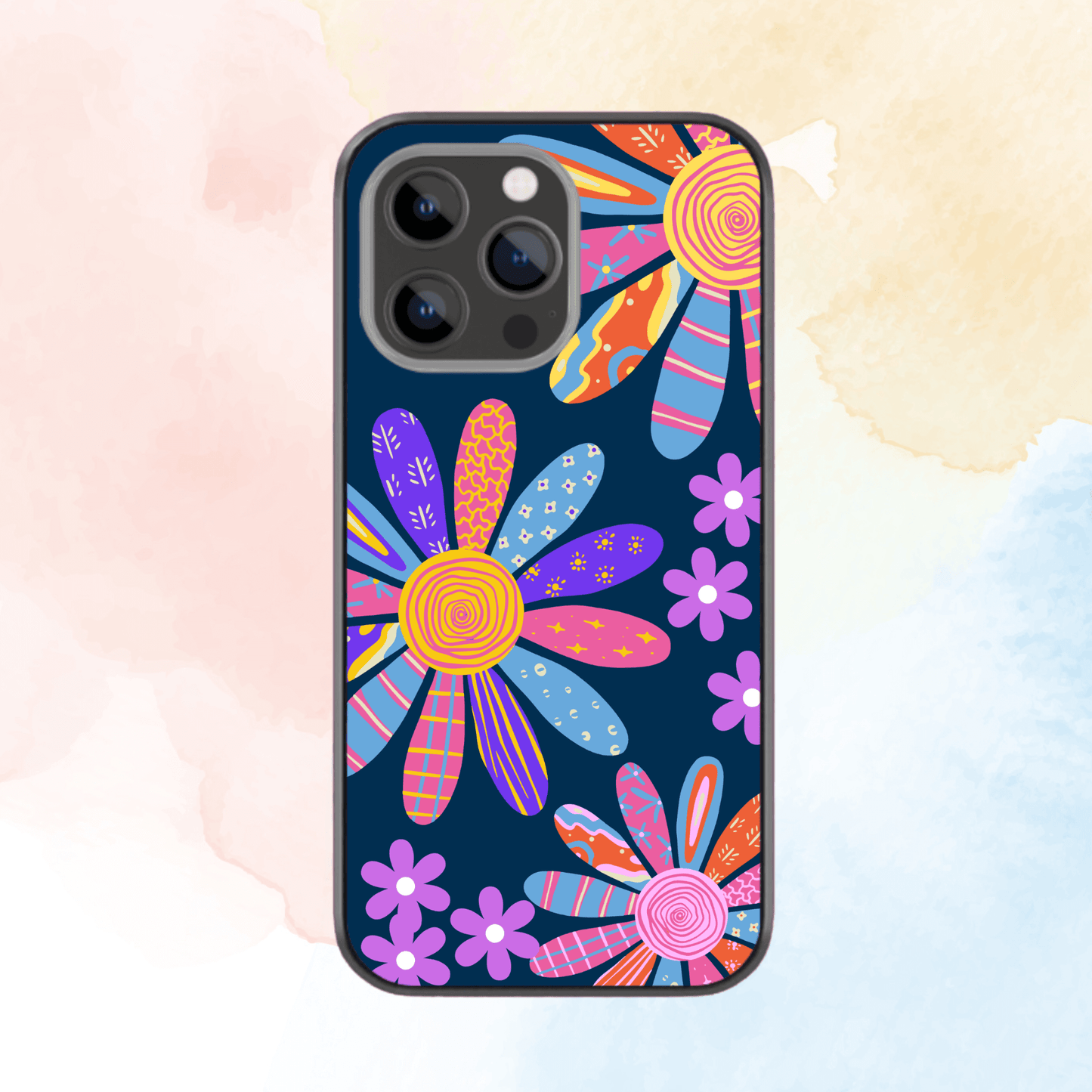 Modern Floral Glass Case