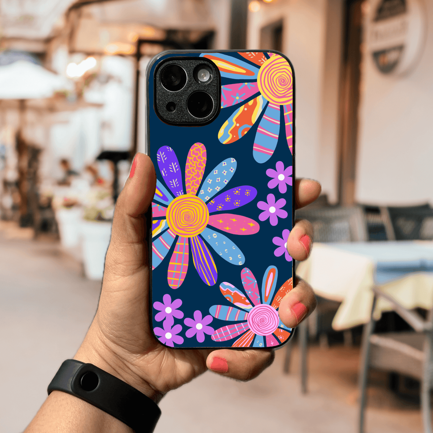Modern Floral Glass Case