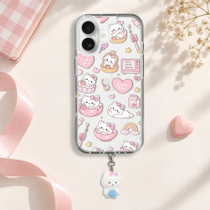 Cute Day Kitten Silicone Case with Cute Charm