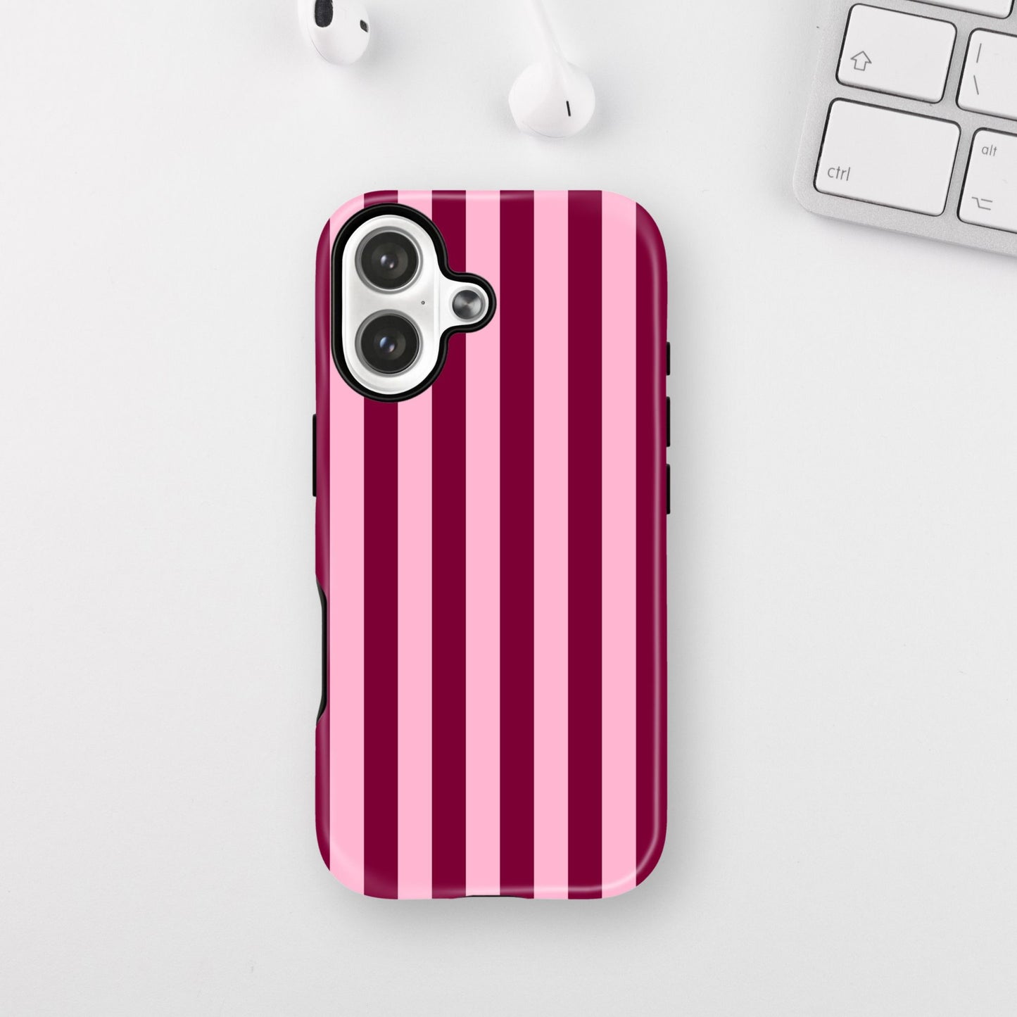 Burgundy Pink Stripes Armour Case