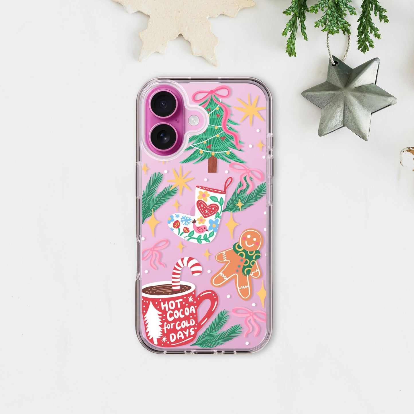 Clear Silicone Case Christmas Hot Cocoa