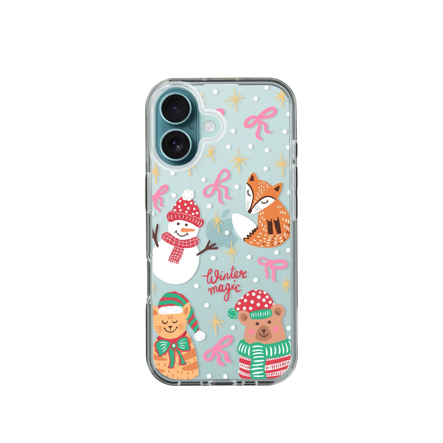 Clear Silicone Case Christmas Winter Magic
