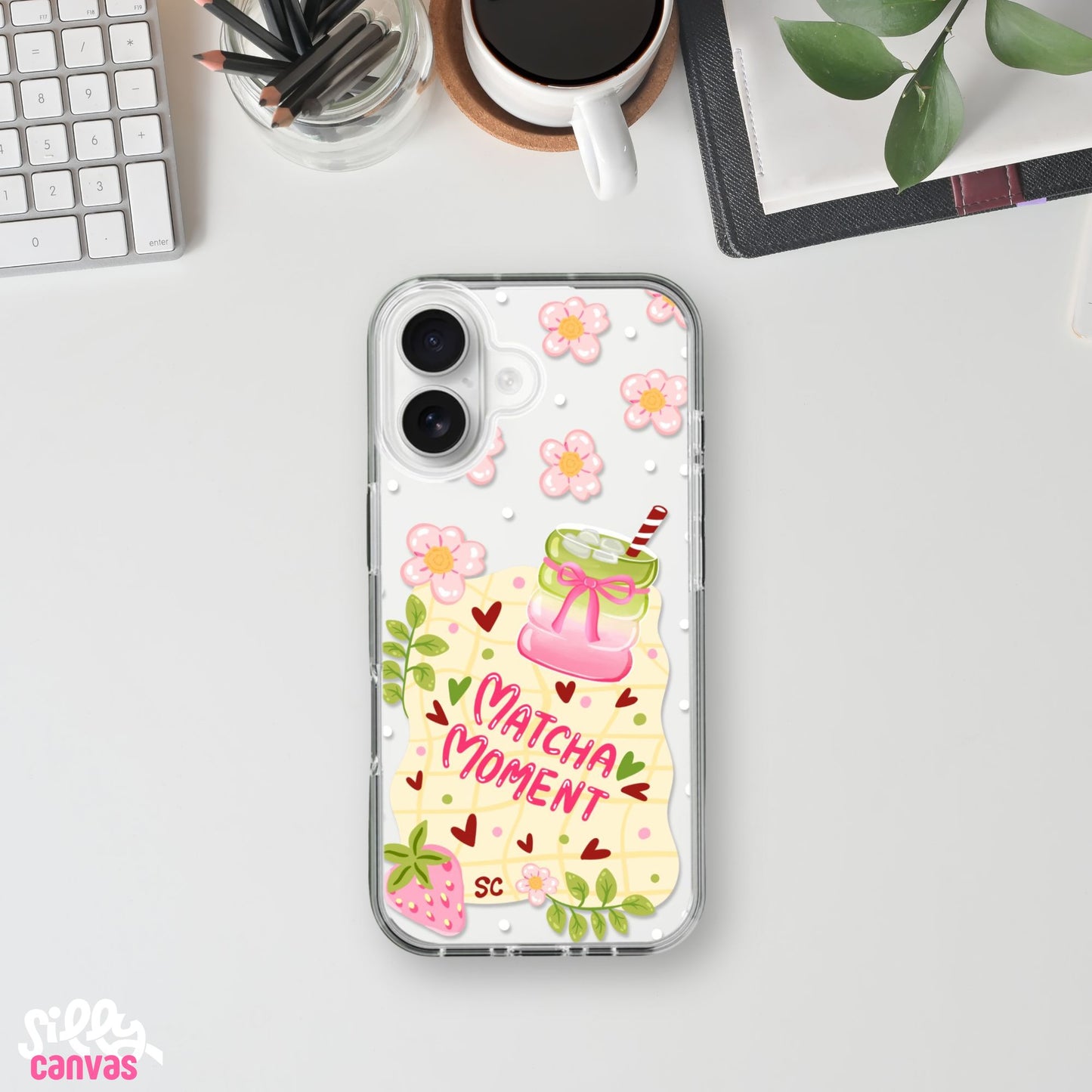 Matcha Moment Silicone Clear Case