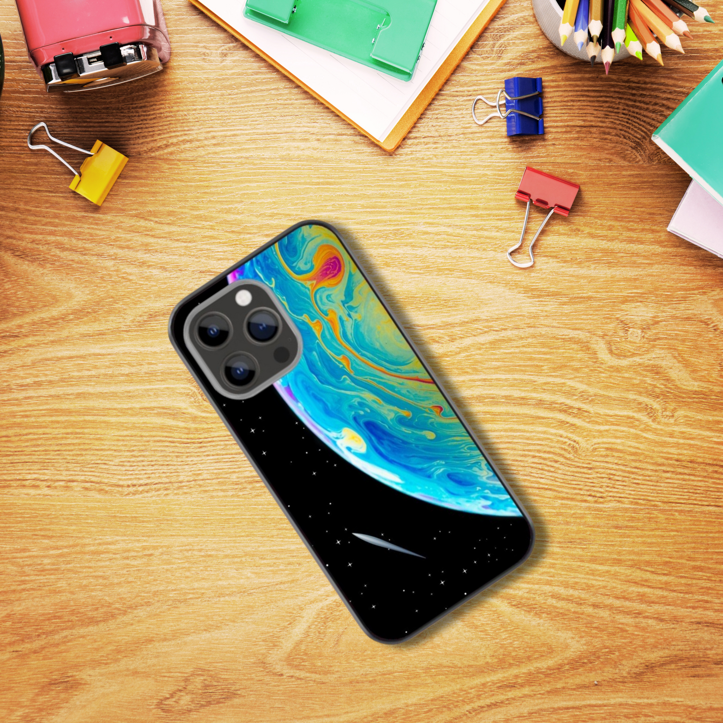 Space Art Glass Phone Case