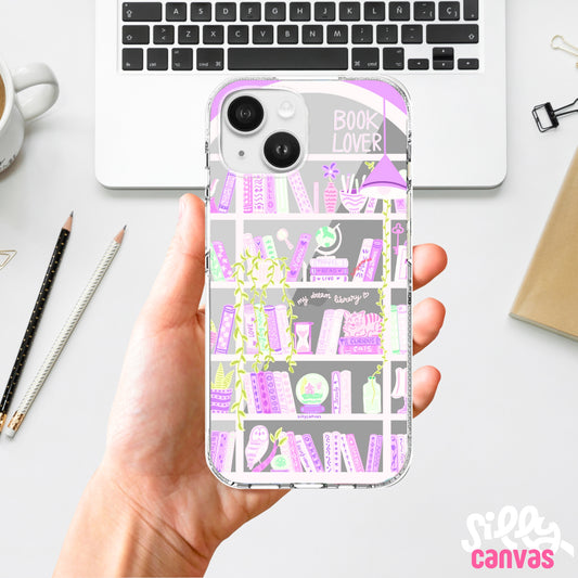 Clear Silicone Case Booklovers Purple