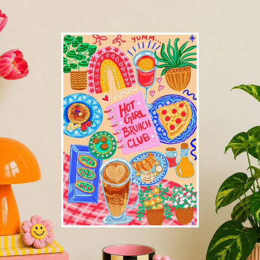 Hot Girl Brunch Club Wall Art