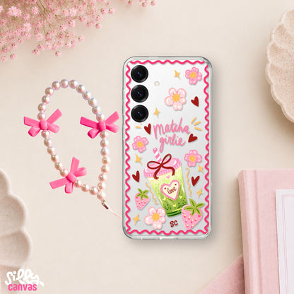 Matcha Girlie Clear Silicone Case with Charm