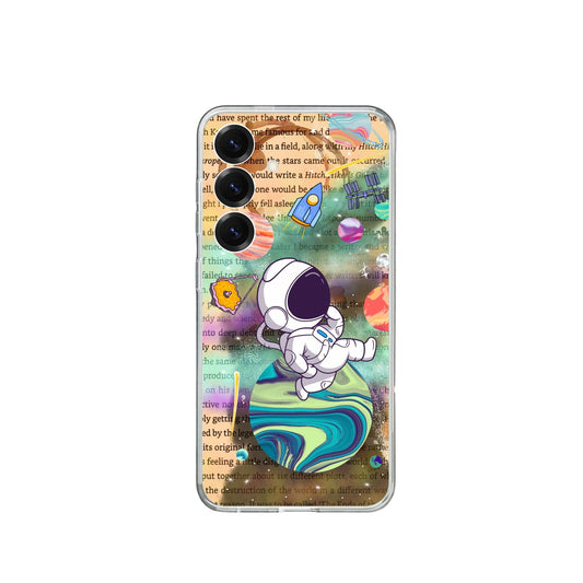 Hand-drawn Silicone Phone Case - Hitchhiker's Guide Astronaut