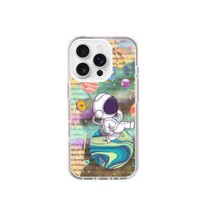 Hand-drawn Silicone Phone Case - Hitchhiker's Guide Astronaut