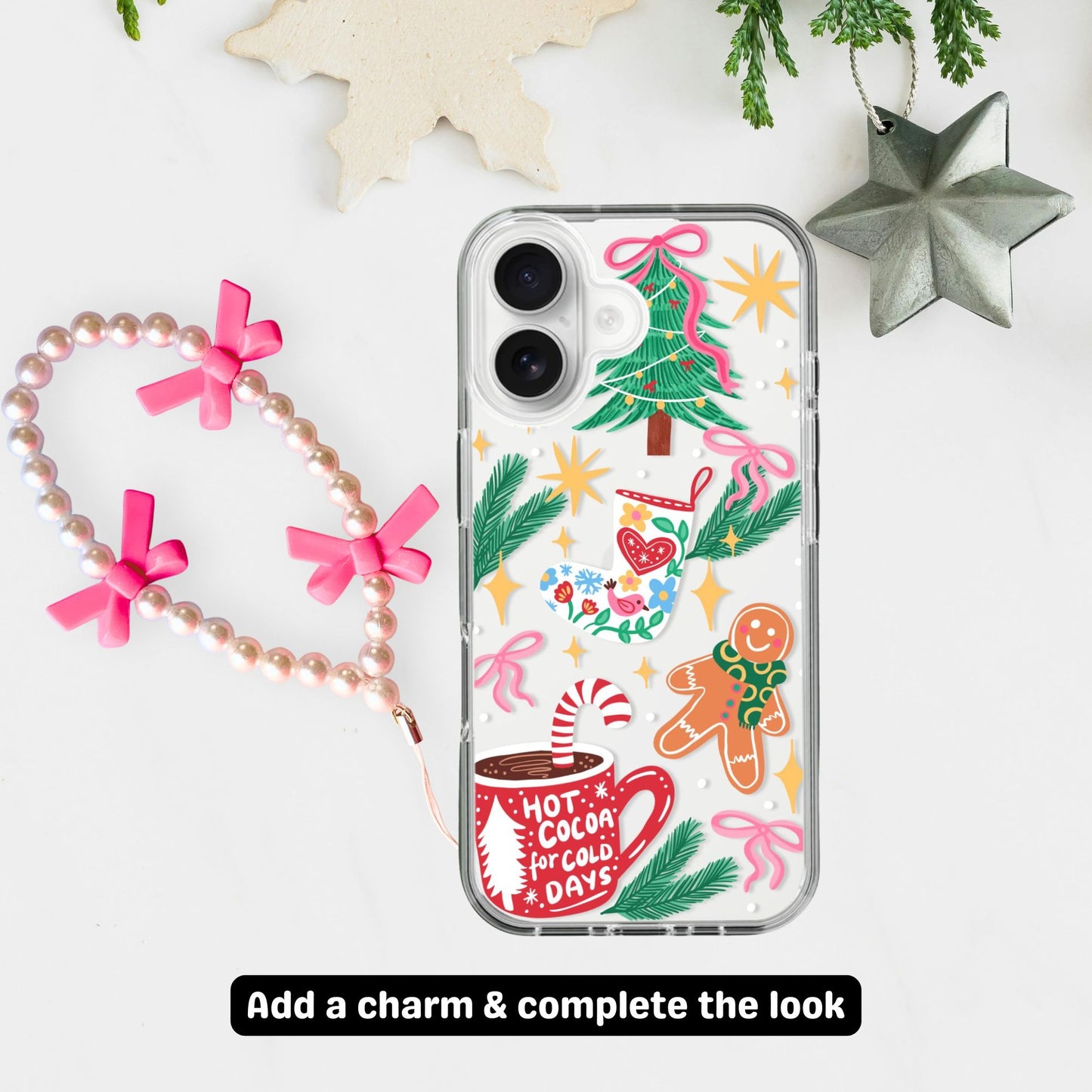 Clear Silicone Case Christmas Hot Cocoa