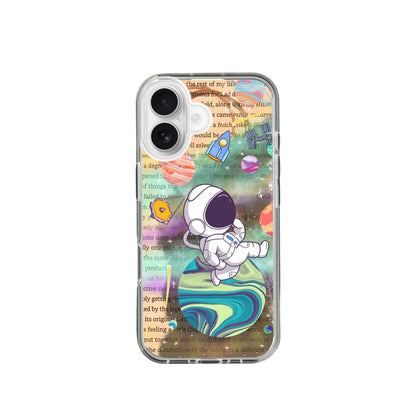 Hand-drawn Silicone Phone Case - Hitchhiker's Guide Astronaut