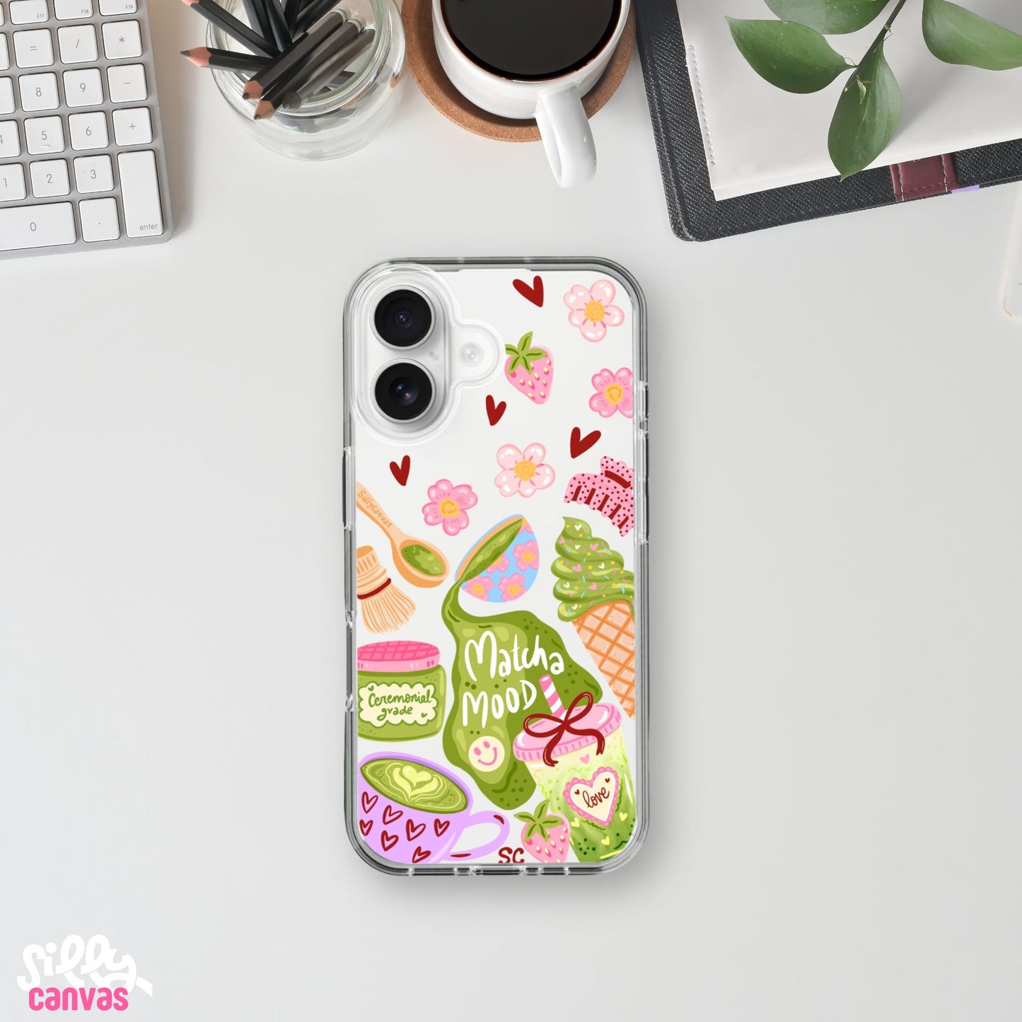 Matcha Mood Clear Silicone Case