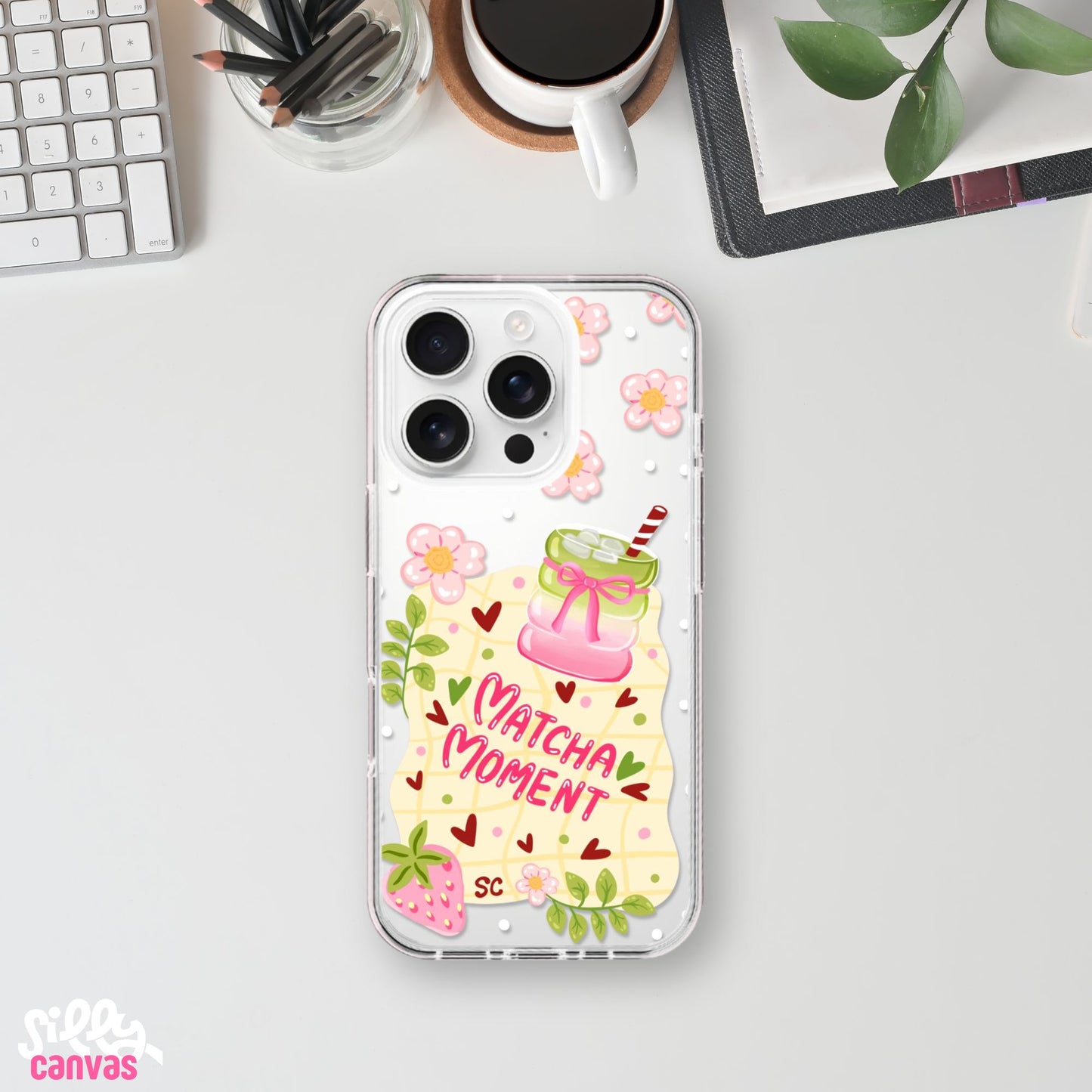 Matcha Moment Silicone Clear Case