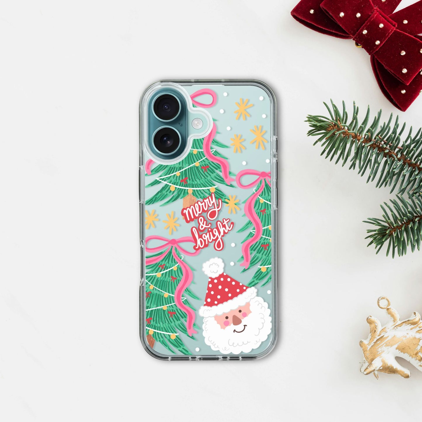 Clear Silicone Case Christmas Santa Claus