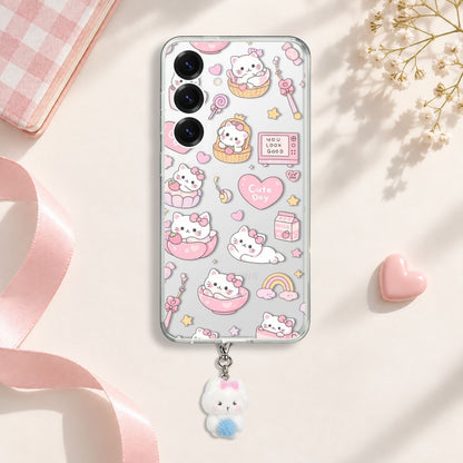 Cute Day Kitten Silicone Case with Cute Charm