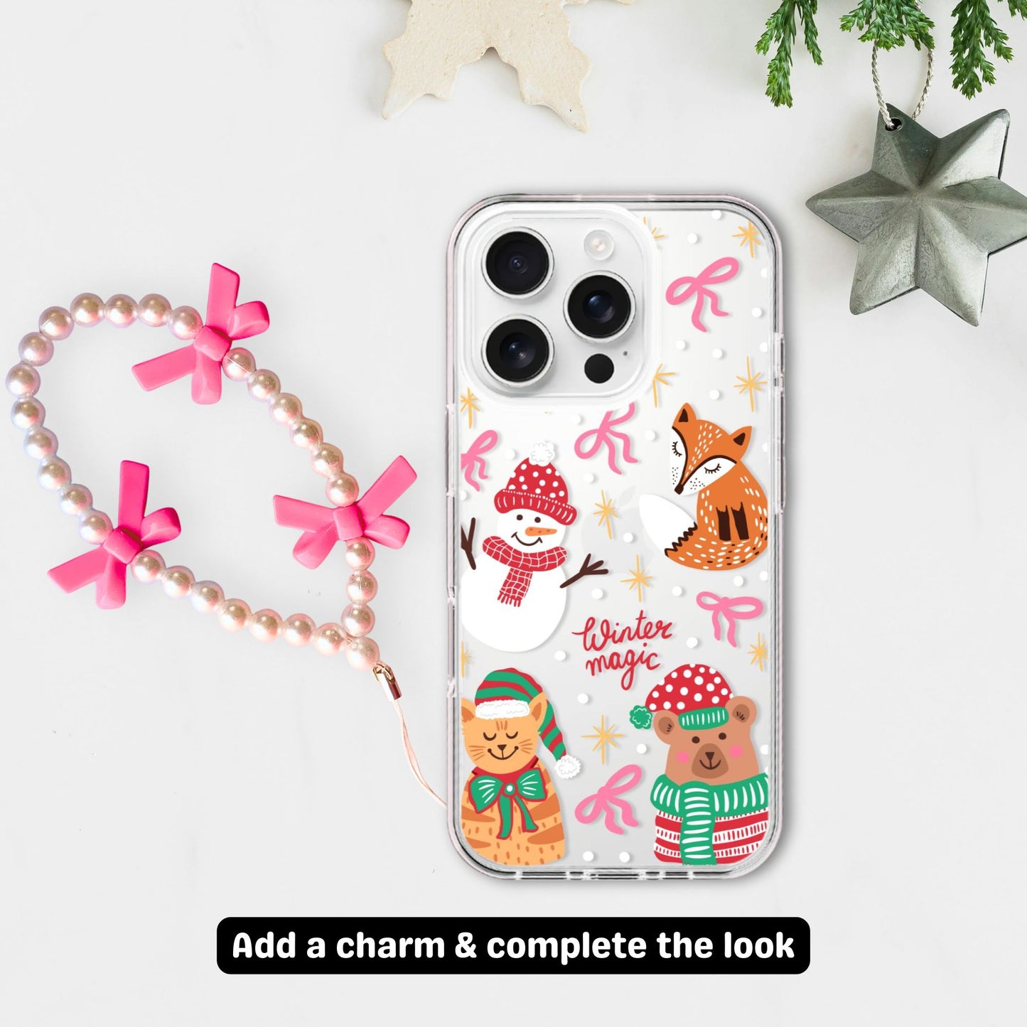 Clear Silicone Case Christmas Winter Magic