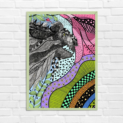 Lion in the Jungle Sketch Wall Art