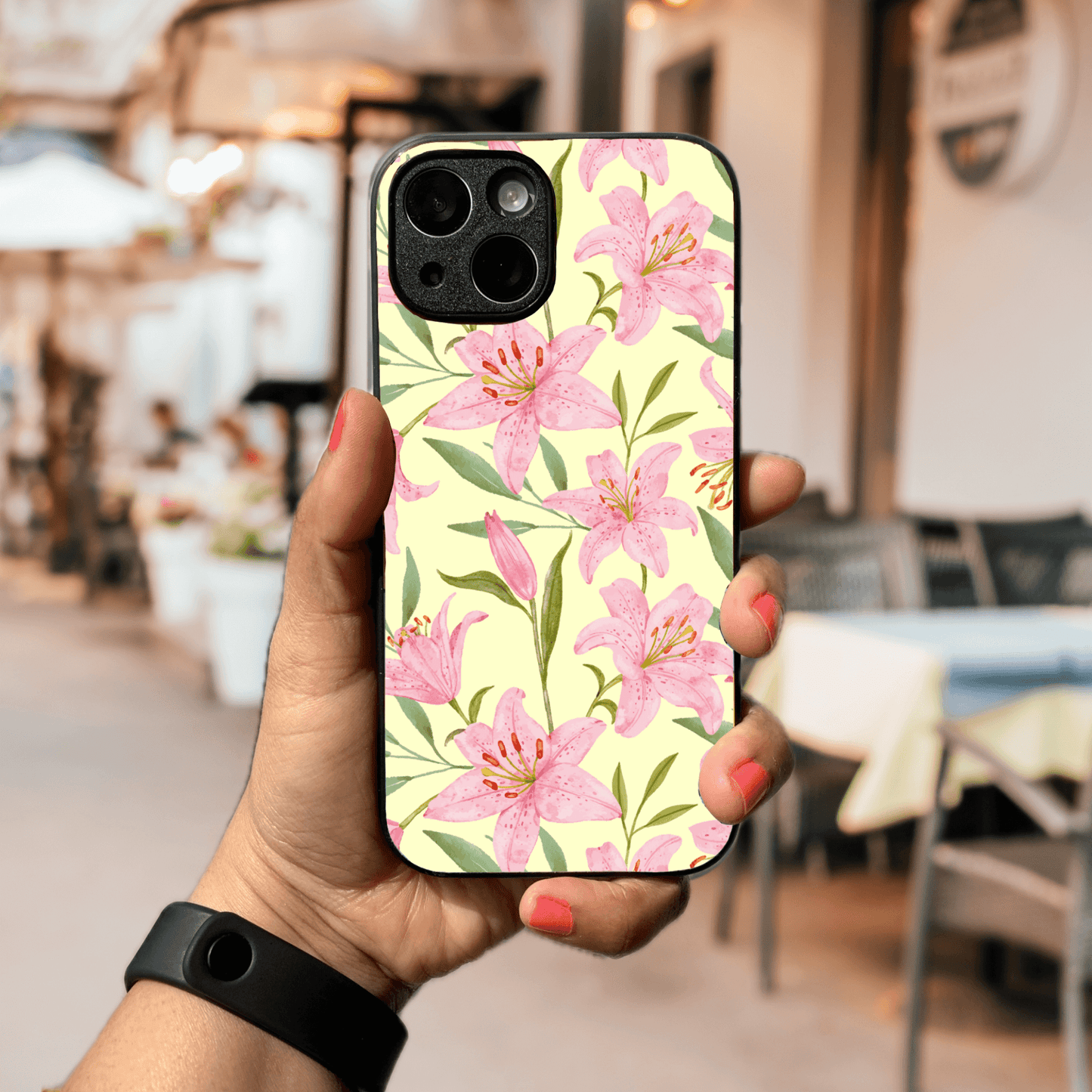 Floral Glass Phone Case Lillies