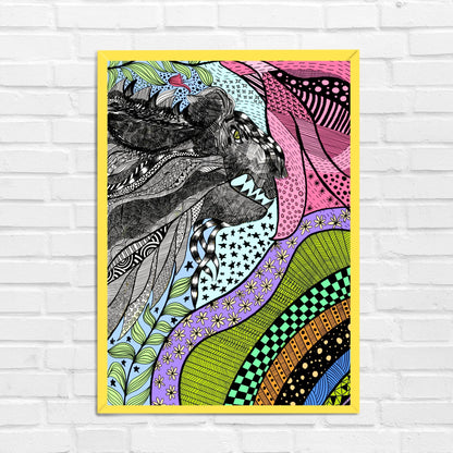 Lion in the Jungle Sketch Wall Art