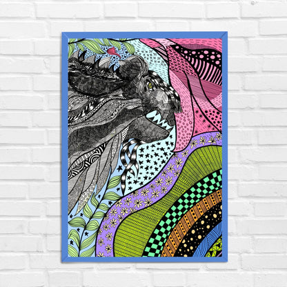Lion in the Jungle Sketch Wall Art