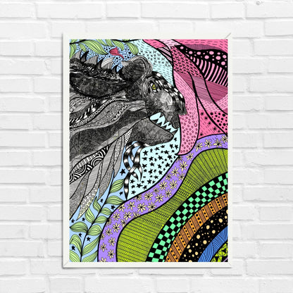 Lion in the Jungle Sketch Wall Art