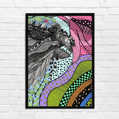 Lion in the Jungle Sketch Wall Art