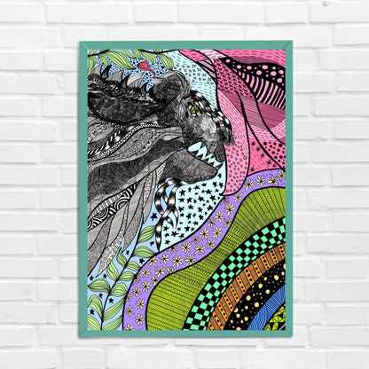 Lion in the Jungle Sketch Wall Art