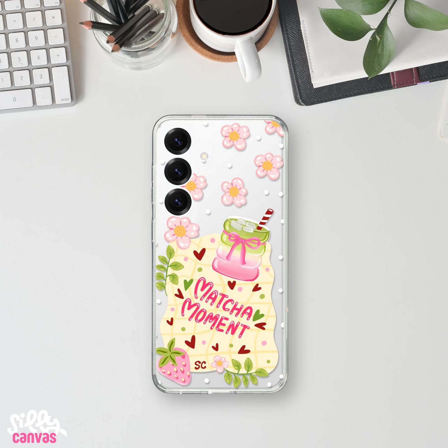 Matcha Moment Silicone Clear Case