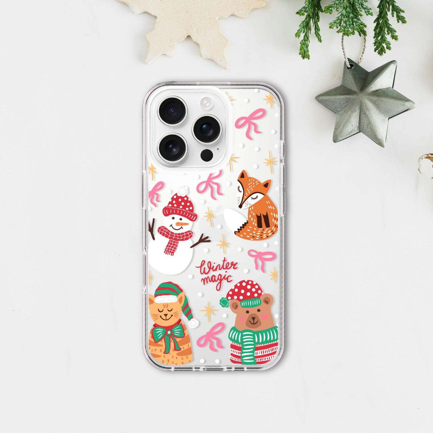 Clear Silicone Case Christmas Winter Magic