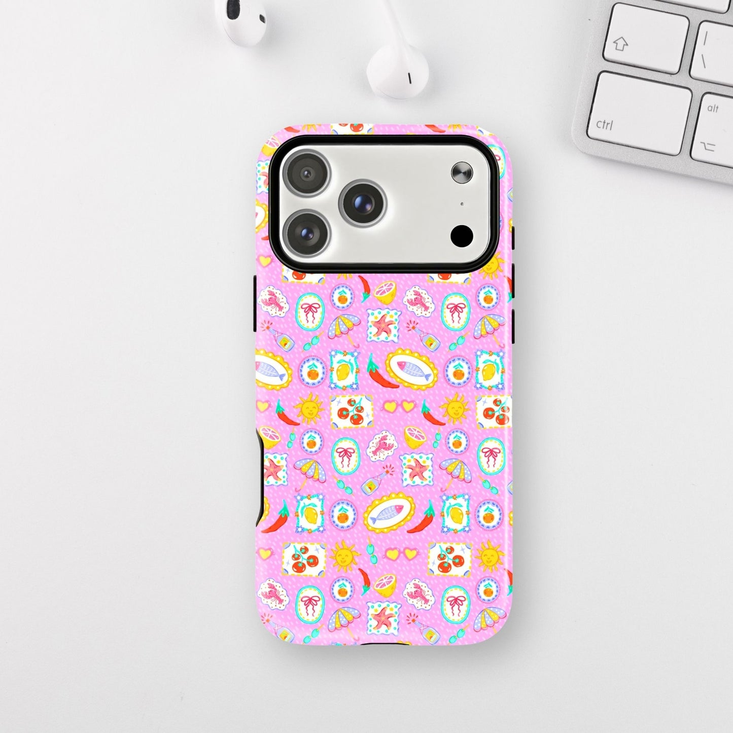 Pink Beach Pattern Armour Case