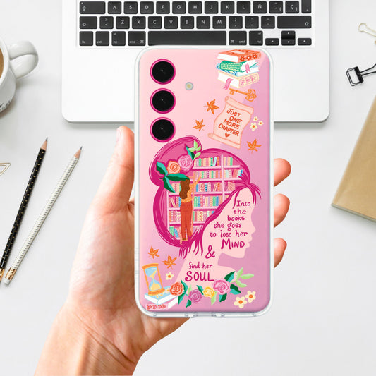Clear Silicone Case Girl Who Reads Books