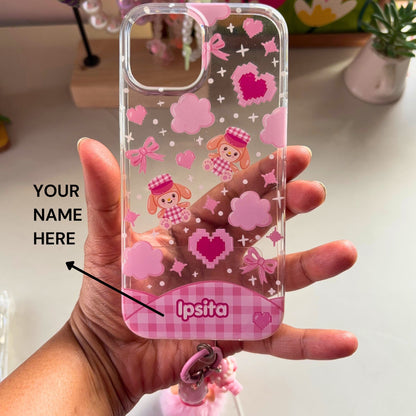 Custom Name Kawaii Melody Clear Silicone Phone Case with Charm