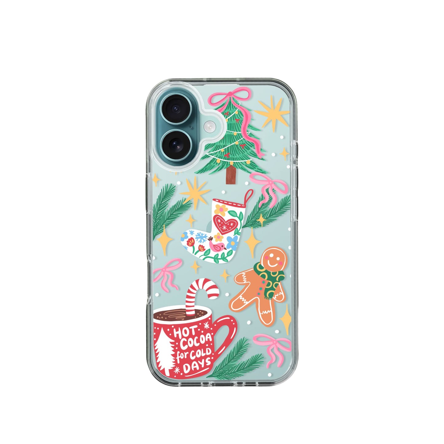 Clear Silicone Case Christmas Hot Cocoa