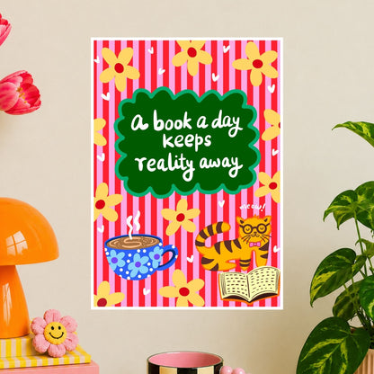 A Book A Day A4 Poster