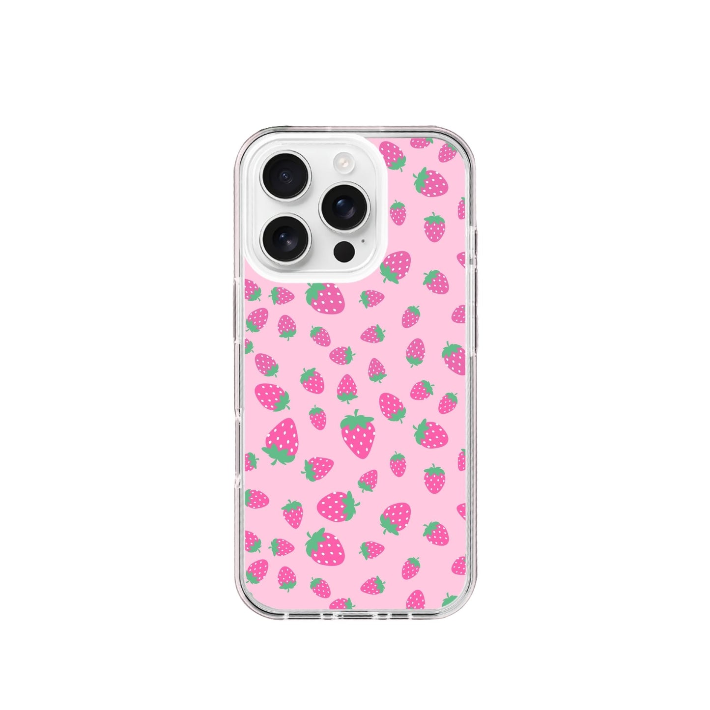 Strawberry pattern Silicone Phone Case Pink