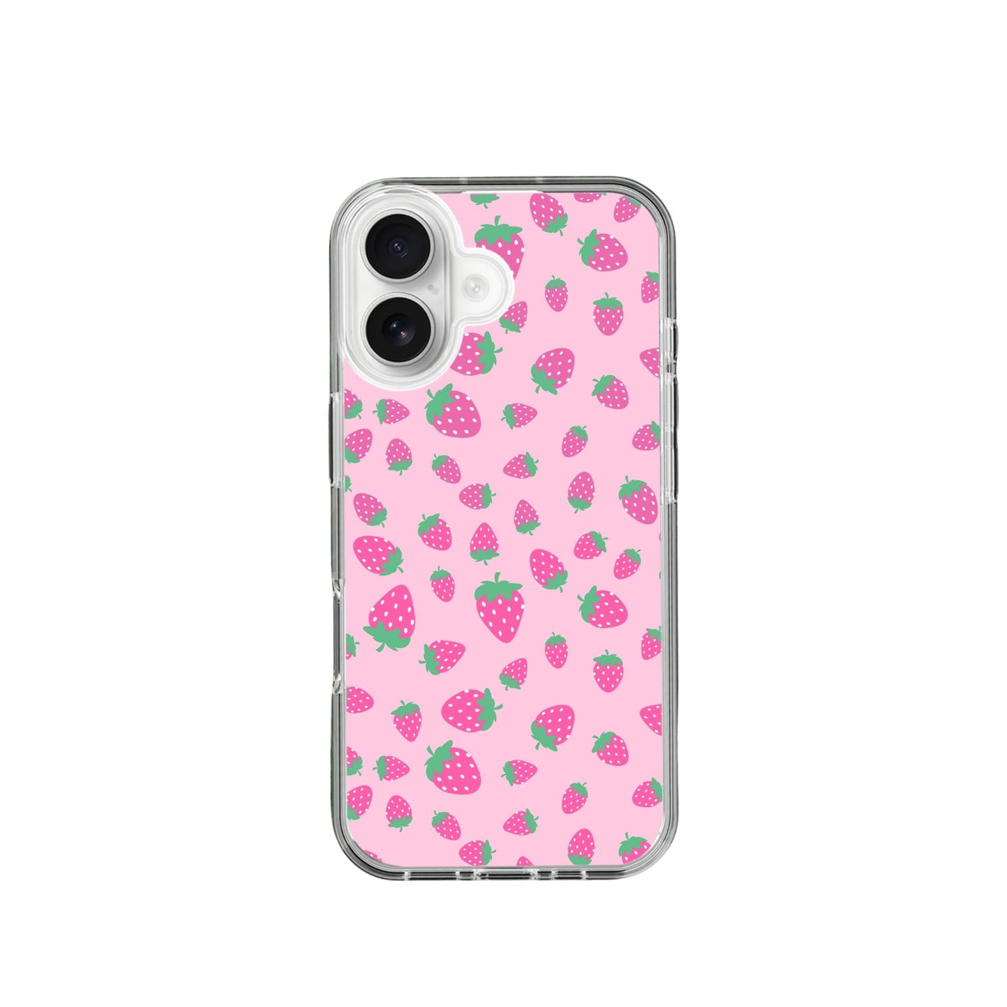 Strawberry pattern Silicone Phone Case Pink