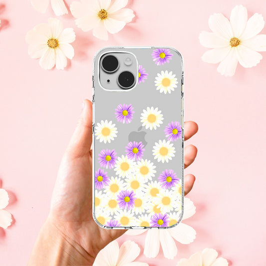 Clear Silicone Case - Pretty Daisies