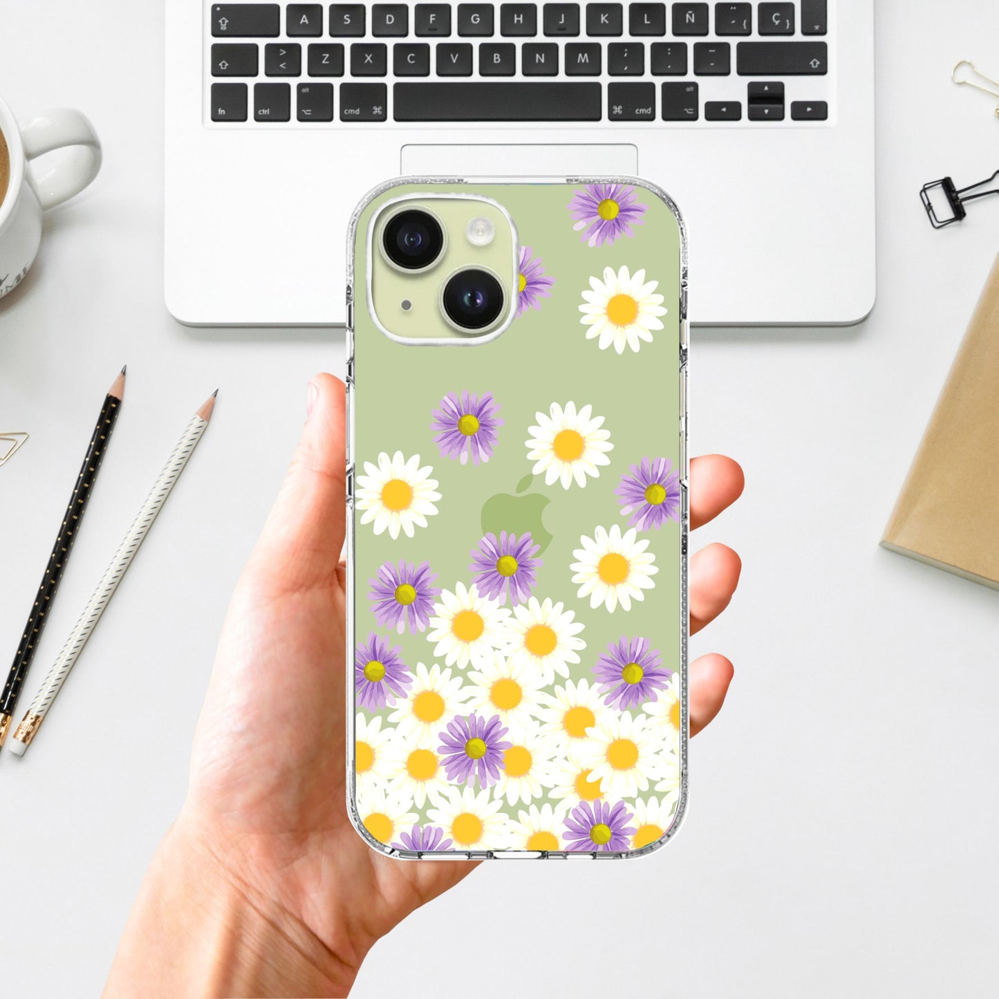 Clear Silicone Case - Pretty Daisies