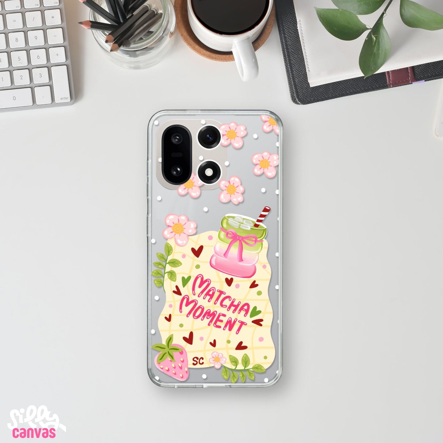 Matcha Moment Silicone Clear Case