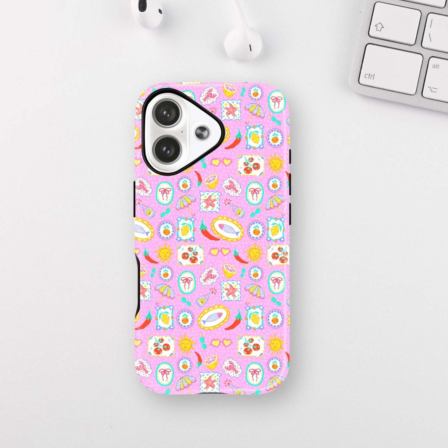 Pink Beach Pattern Armour Case