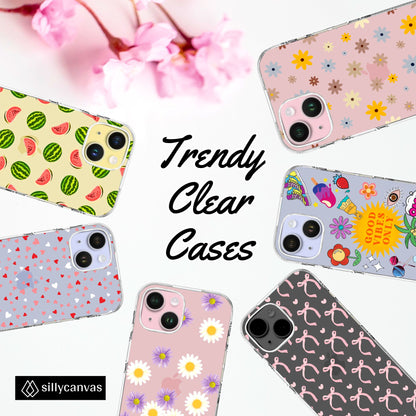 Clear Silicone Case - Pretty Daisies