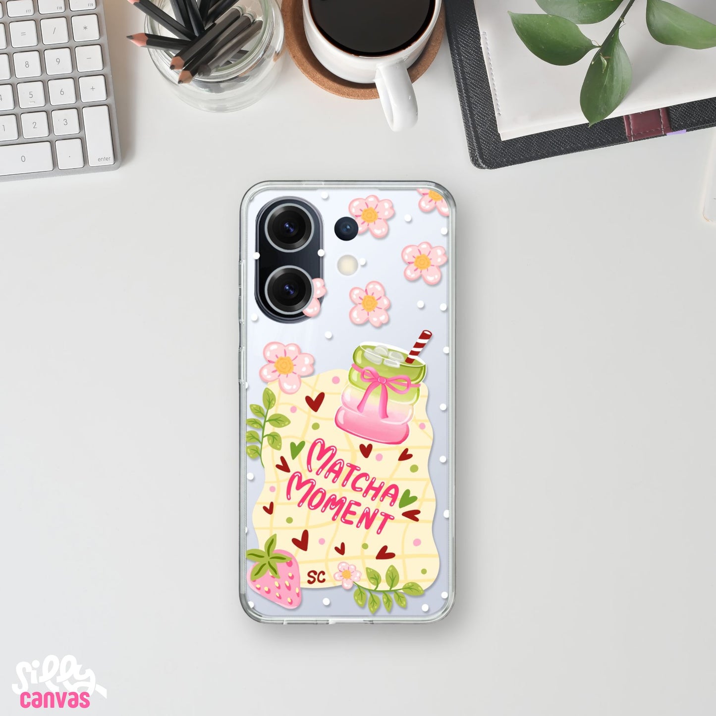Matcha Moment Silicone Clear Case