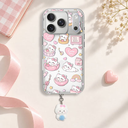Cute Day Kitten Silicone Case with Cute Charm