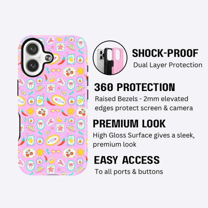 Pink Beach Pattern Armour Case