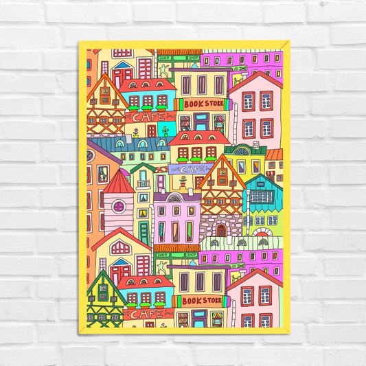 Colourful Old Town Urban Wall Art