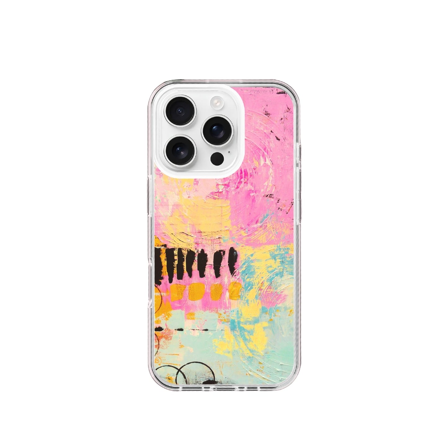 Aesthetic Art Silicone Phone Case Pink