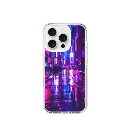 Neon Futuristic City Silicone Phone Case