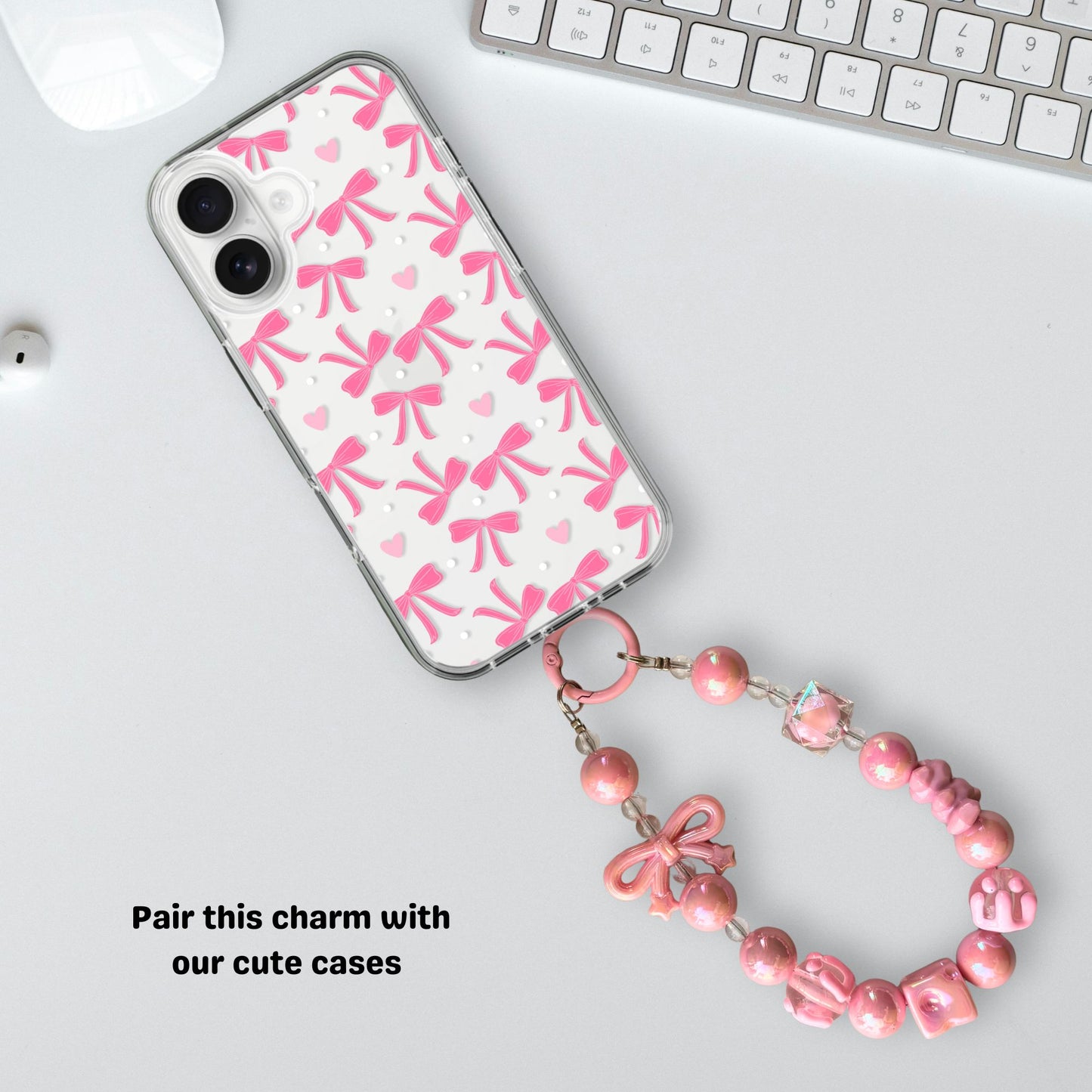 Hearts & Bows Cute Phone & Bag Fashion Charm