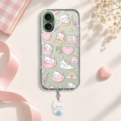 Cute Day Kitten Silicone Case with Cute Charm